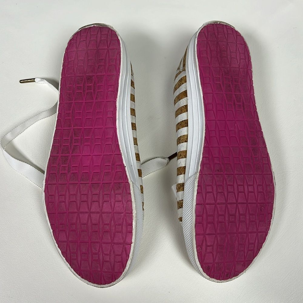 Kate Spade New York Lodero Women's White Striped Cork Sneaker/ Size 7M - Picture 9 of 12